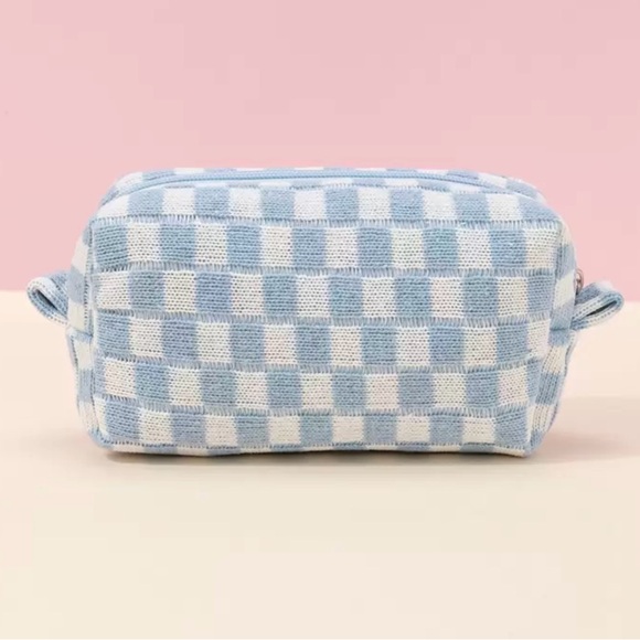 Blue and White Checkered Pouch - Picture 1 of 1